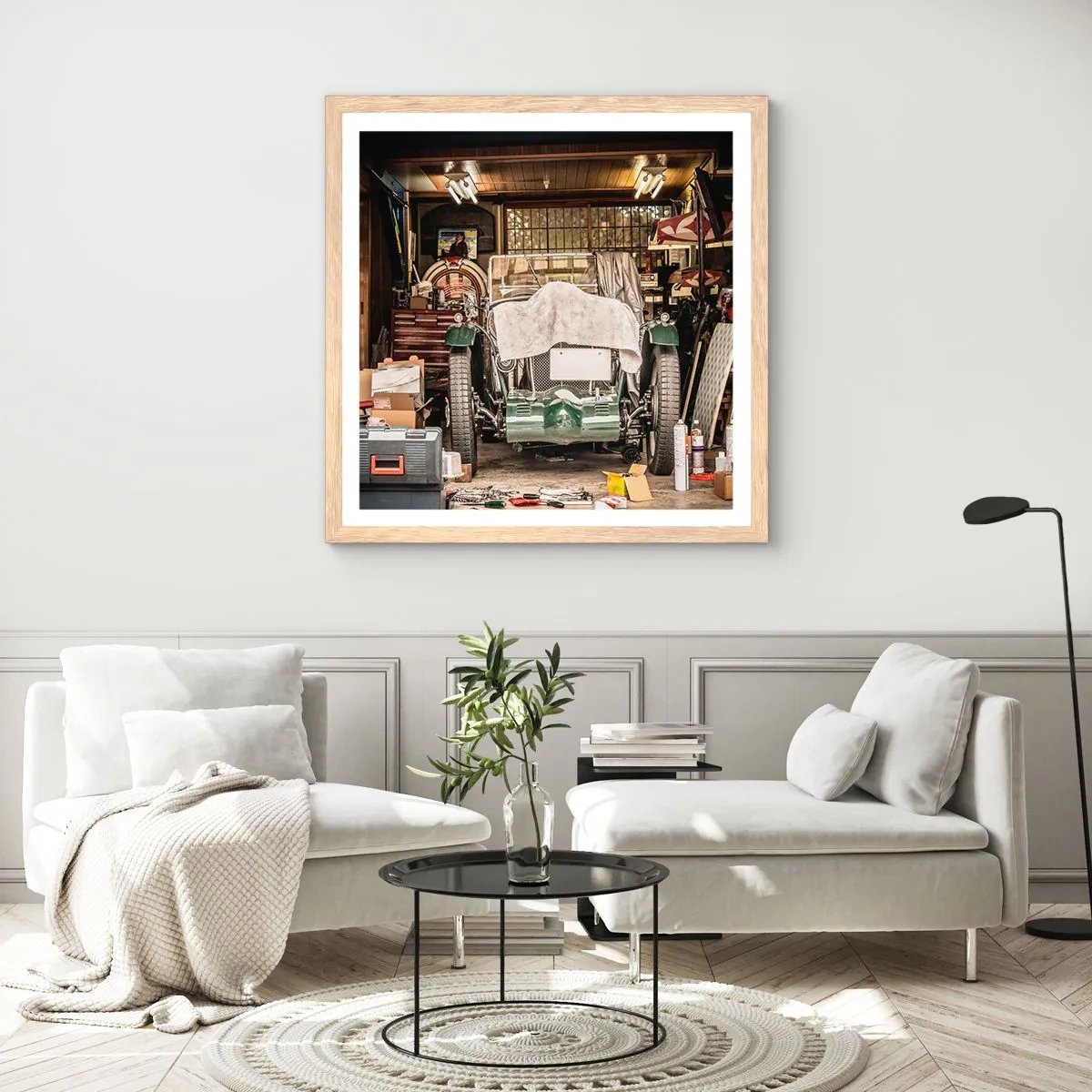 Poster in cornice rovere chiaro - Ritorno al passato - 50x50 cm