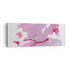 Quadro su tela - Stampe su Tela - Mappa del mondo astratta nei toni del rosa - 140x50cm - Mappa del mondo rosa - Decorazione murale moderna per soggiorno e camera da letto ARTTOR