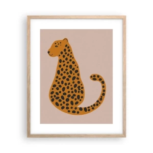 Poster in cornice rovere chiaro - Il leopardo è un motivo di moda - 40x50 cm