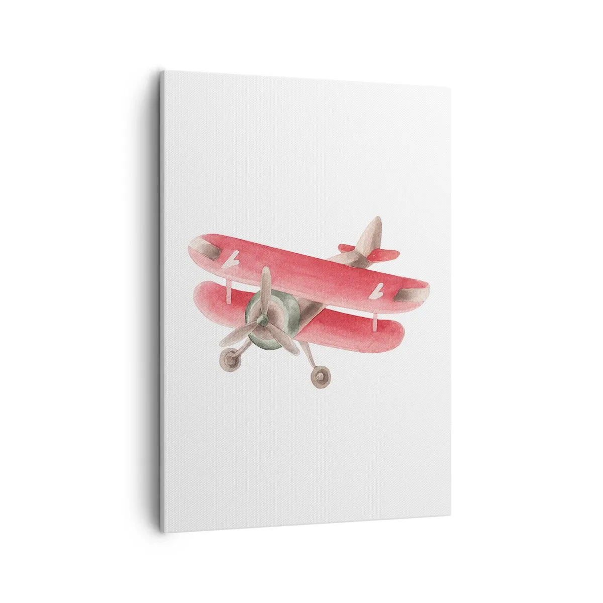 Quadro su tela - Stampe su Tela - Aereo retrò rosso su sfondo bianco - 50x70cm - Pronto a volare alto - Decorazione murale moderna per soggiorno e camera da letto ARTTOR