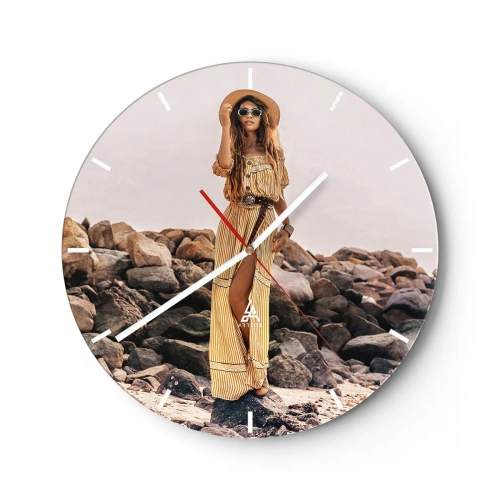 Orologio da parete - Orologio in Vetro - La magia delle pietre - 40x40 cm