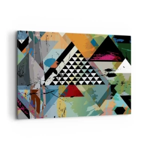 Quadro su tela - Stampe su Tela - Una composizione astratta di forme geometriche e colori. - 100x70cm - Come è semplice - Decorazione murale moderna per soggiorno e camera da letto ARTTOR