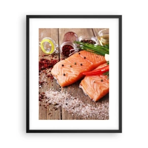 Poster in cornice nera - Avventura norvegese in cucina - 40x50 cm