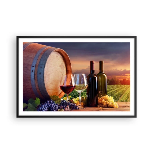 Poster in cornice nera - Qui la vita ha gusto - 91x61 cm