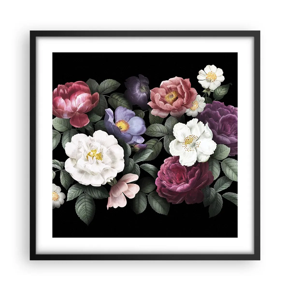 Poster in cornice nera - Dal giardino inglese - 50x50 cm