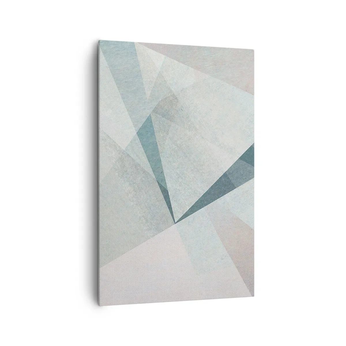 Quadro su tela - Stampe su Tela - Forme geometriche in tonalità pastello di blu e grigio - 80x120cm - Con calma ma dinamicamente - Decorazione murale moderna per soggiorno e camera da letto ARTTOR