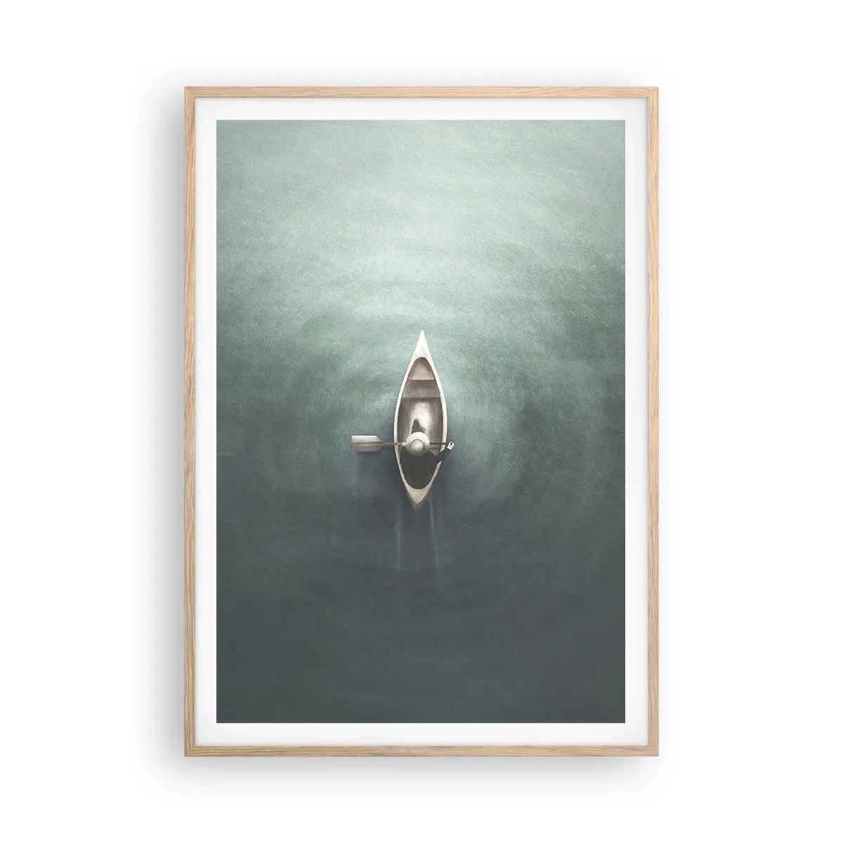 Poster in cornice rovere chiaro - Nel lago al chiaro di luna - 70x100 cm