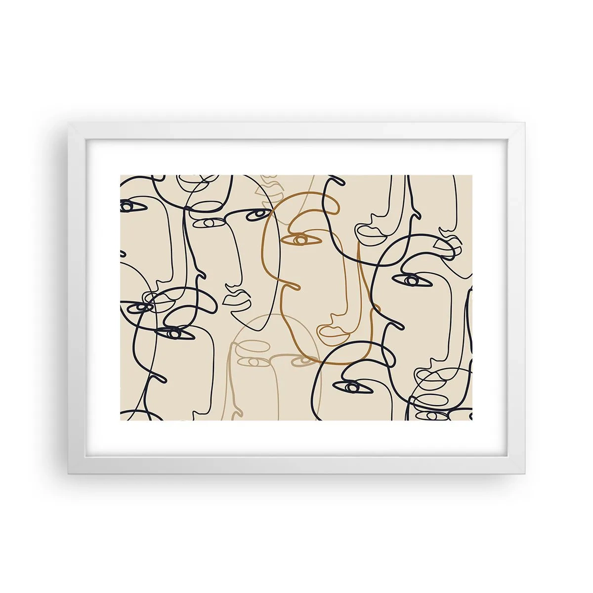 Poster in cornice bianca - Ritratto multiplo - 40x30 cm