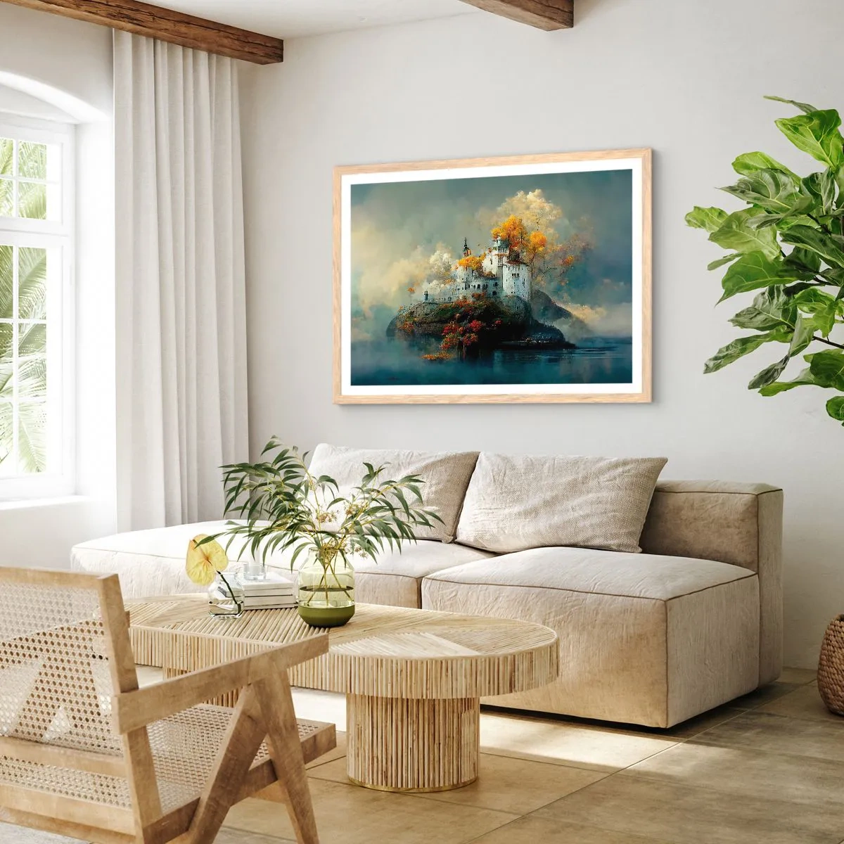 Poster in cornice rovere chiaro - Inizio di una storia romantica - 100x70 cm