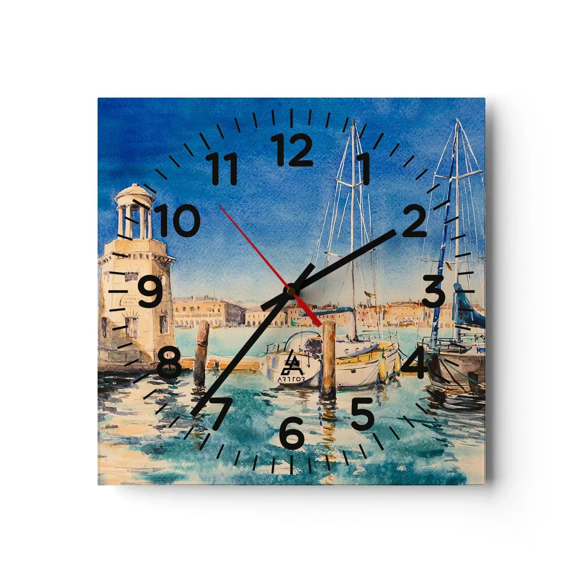 Orologio da parete - Orologio in Vetro - La laguna assolata - 40x40 cm