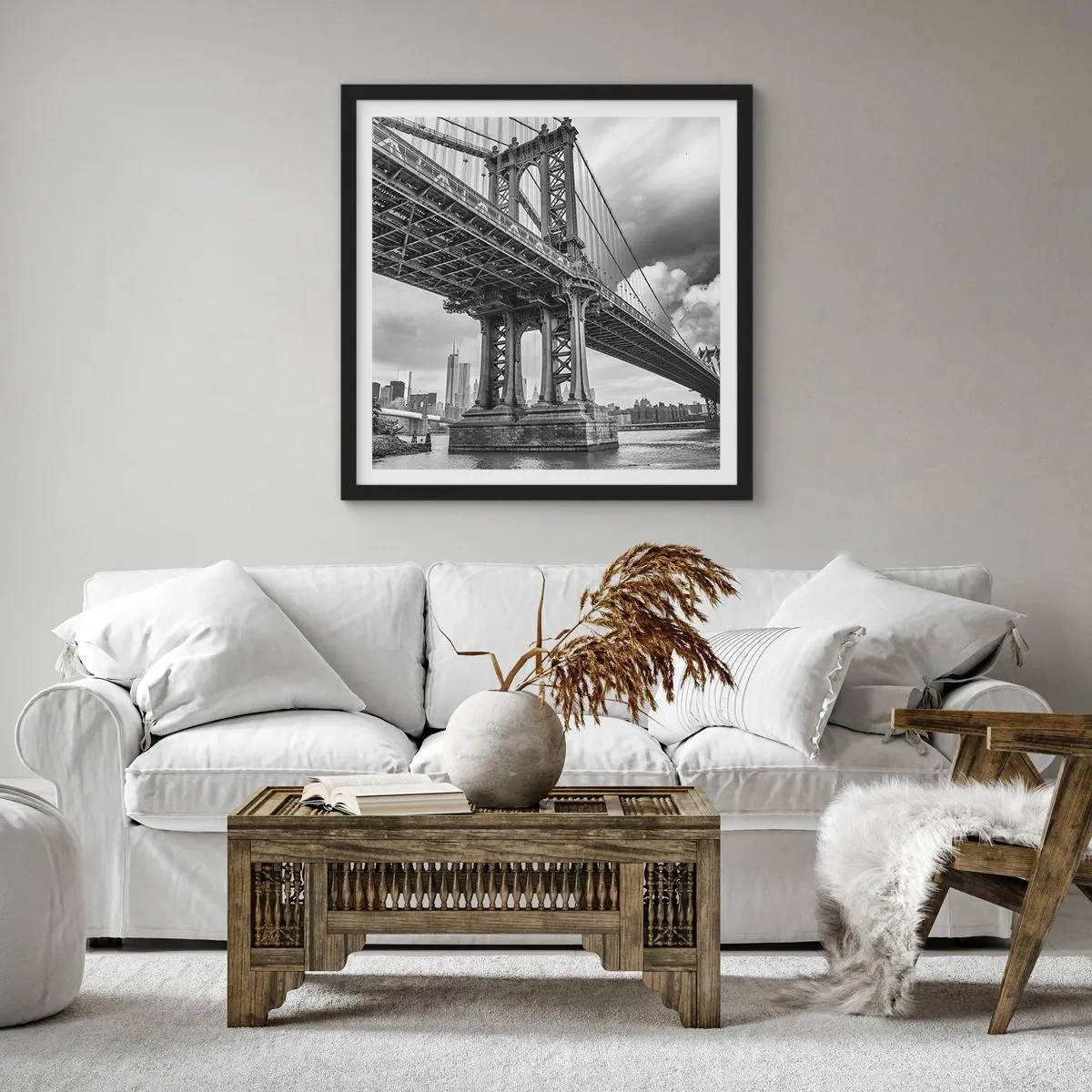 Poster in cornice nera - Verso il cuore della città - 50x50 cm