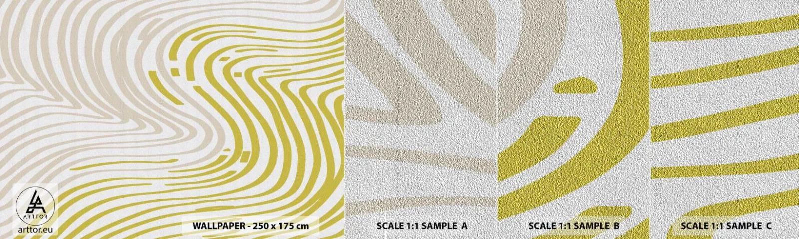 Campione di Fotomurale Premium Sand - Composizione con lieve deflessione - Minimalismo, Pezzo, Luminoso - 100x30 cm