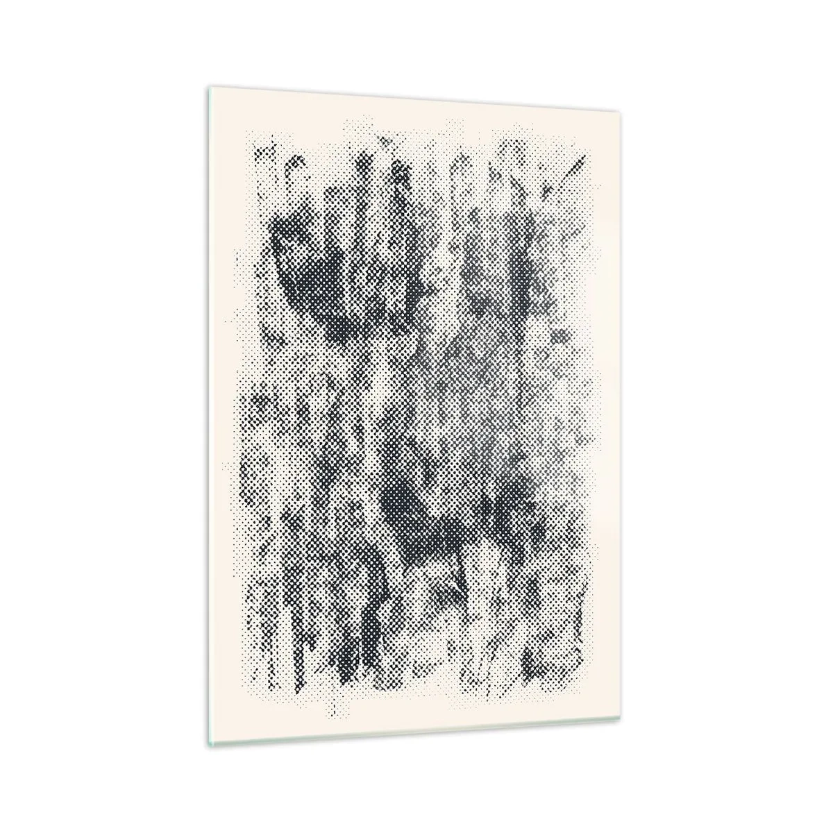 Quadro su vetro - Astrazione in bianco e nero con effetto sfocato - 50x70cm - Composizione nebbiosa - Decorazione murale moderna per soggiorno e camera da letto ARTTOR