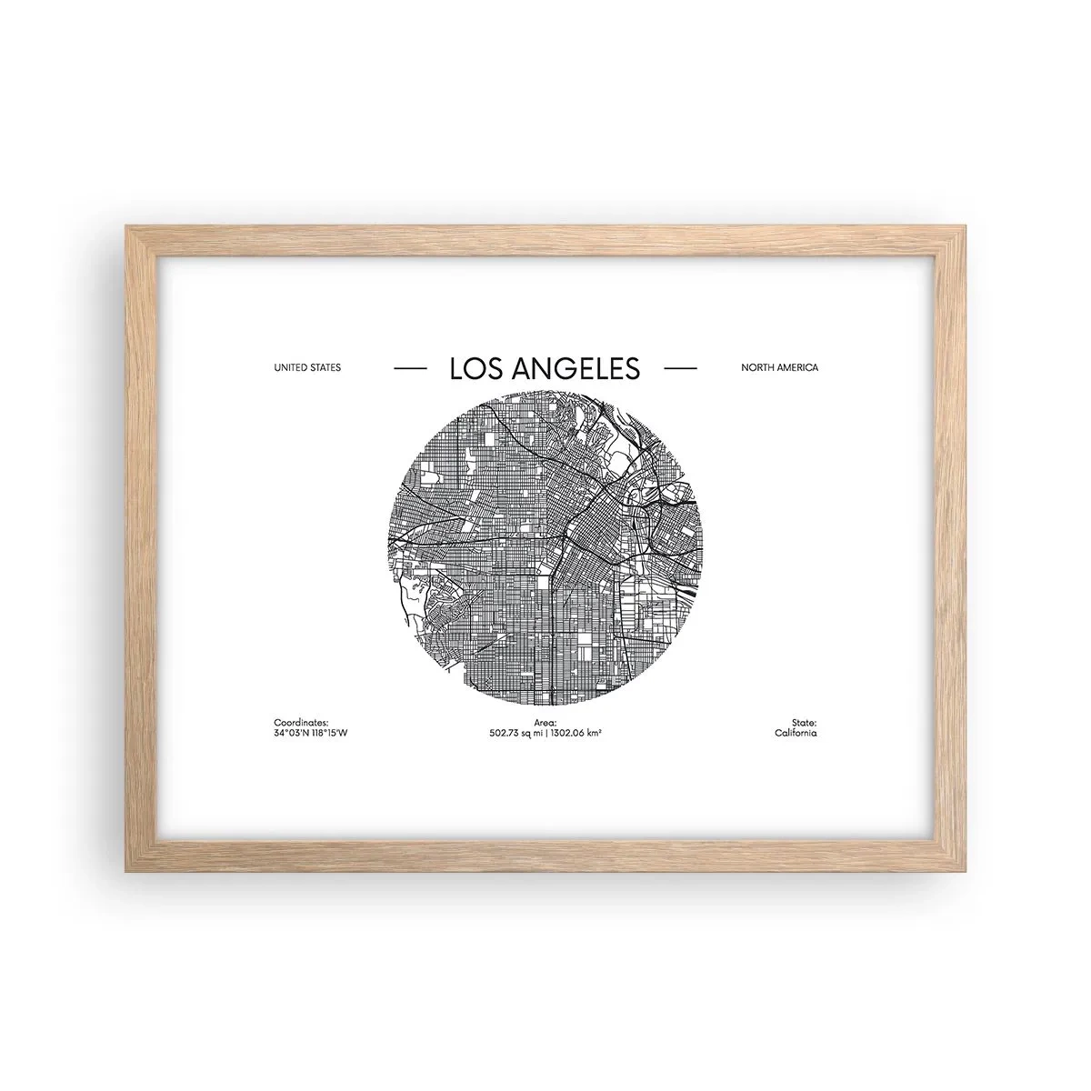 Poster in cornice rovere chiaro - Anatomia di Los Angeles - 40x30 cm
