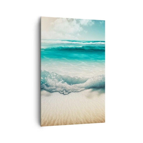 Quadro su tela - Stampe su Tela - Onde dell'oceano su una spiaggia di sabbia chiara - 80x120cm - La calma dell'oceano - Decorazione murale moderna per soggiorno e camera da letto ARTTOR