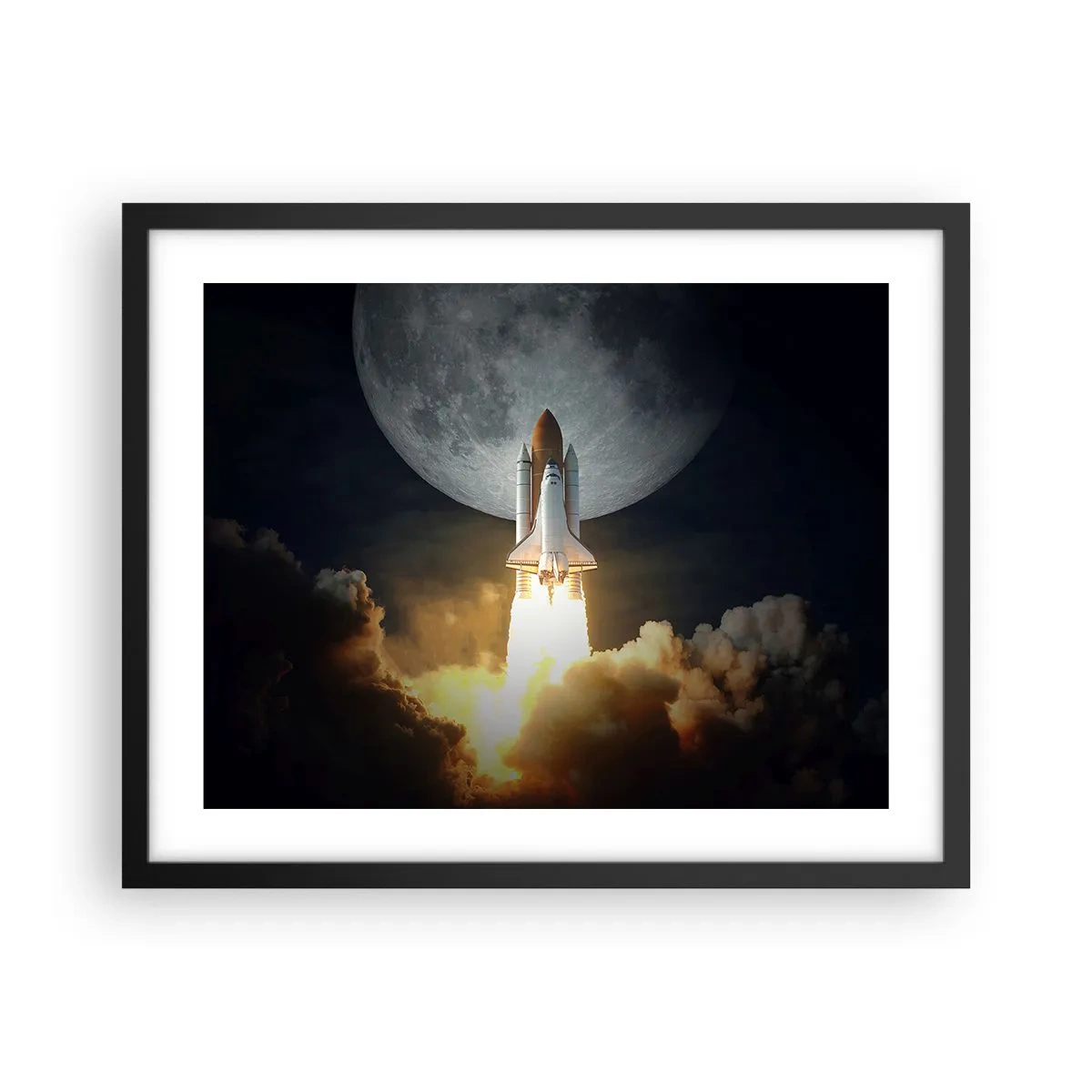 Poster in cornice nera - L'inizio di un'avventura spaziale - 50x40 cm
