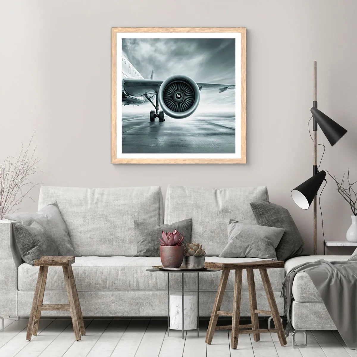 Poster in cornice rovere chiaro - C'è la forza! - 40x40 cm