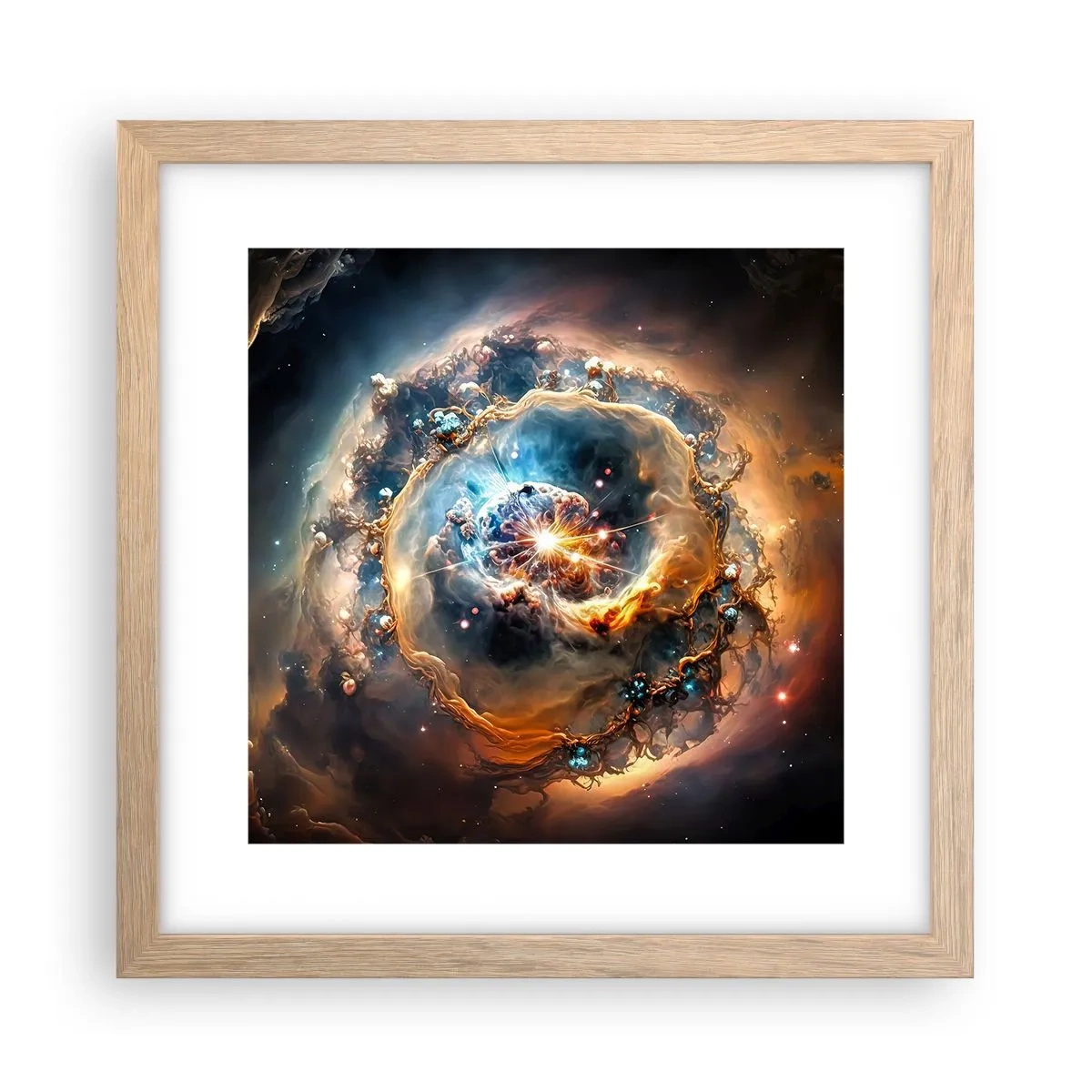 Poster in cornice rovere chiaro - L'inizio - 30x30 cm