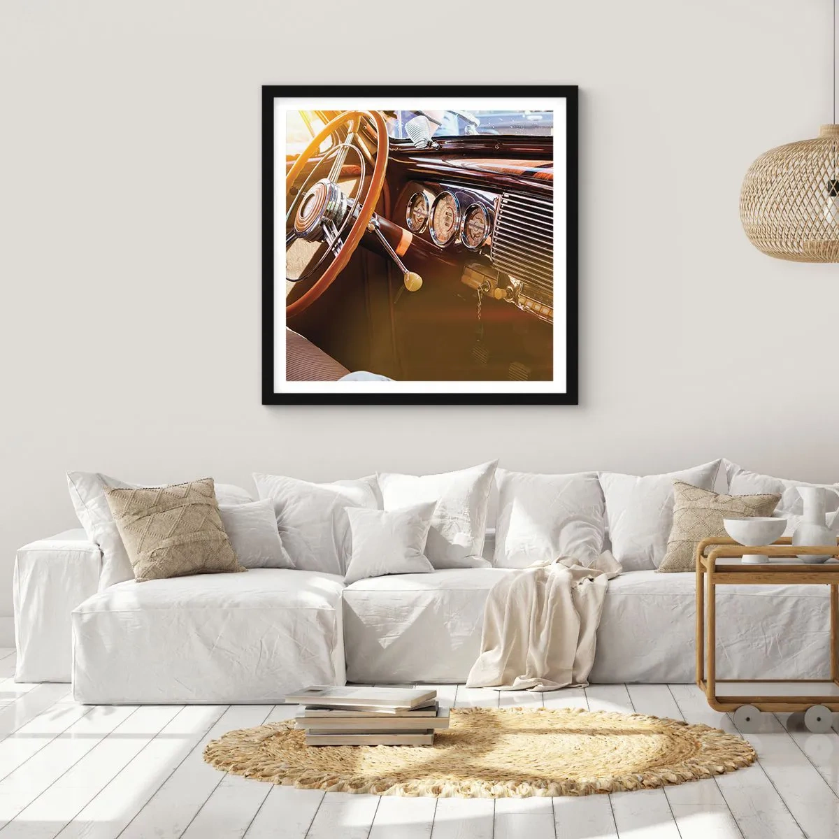 Poster in cornice nera - Un soffio di lusso dal passato - 60x60 cm