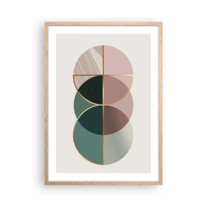 Poster in cornice rovere chiaro - Un cerchio dietro l'altro... - 50x70 cm