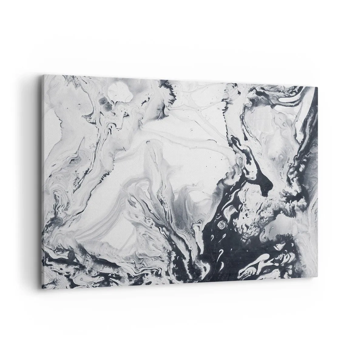 Quadro su tela - Stampe su Tela - Motivo astratto monocromatico con effetto marmo - 120x80cm - Il centro della terra - Decorazione murale moderna per soggiorno e camera da letto ARTTOR