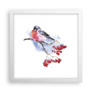 Poster in cornice bianca - L'inverno a colori - 30x30 cm