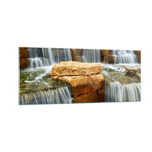 Quadro su vetro - La scala verso il cielo - 100x40 cm