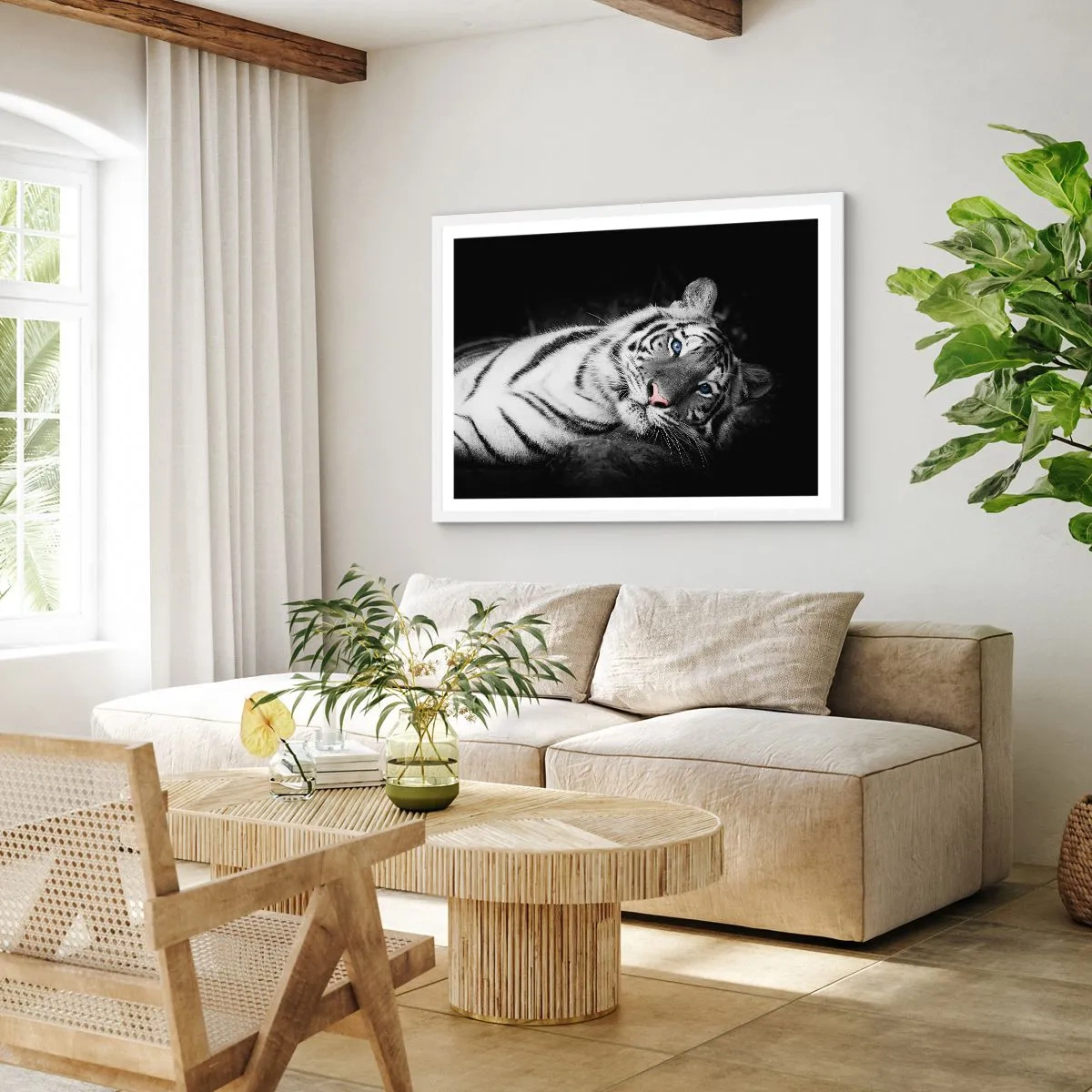 Poster in cornice bianca - Selvaggità e pace - 91x61 cm