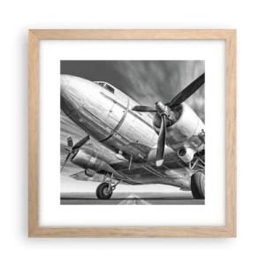 Poster in cornice rovere chiaro - Sempre pronto al volo - 30x30 cm