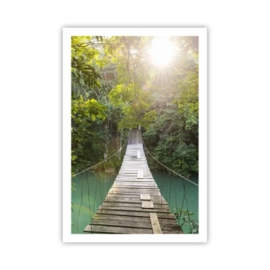 Poster - Sull'acqua azzurra verso il bosco azzurro - 61x91 cm