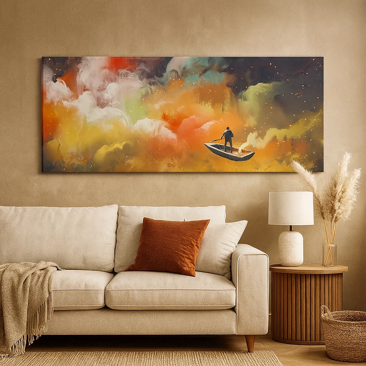 Quadro su tela - Stampe su Tela - In barca attraverso la galassia - 30x30 cm