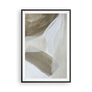 Poster in cornice nera - Onda di bianco - 61x91 cm
