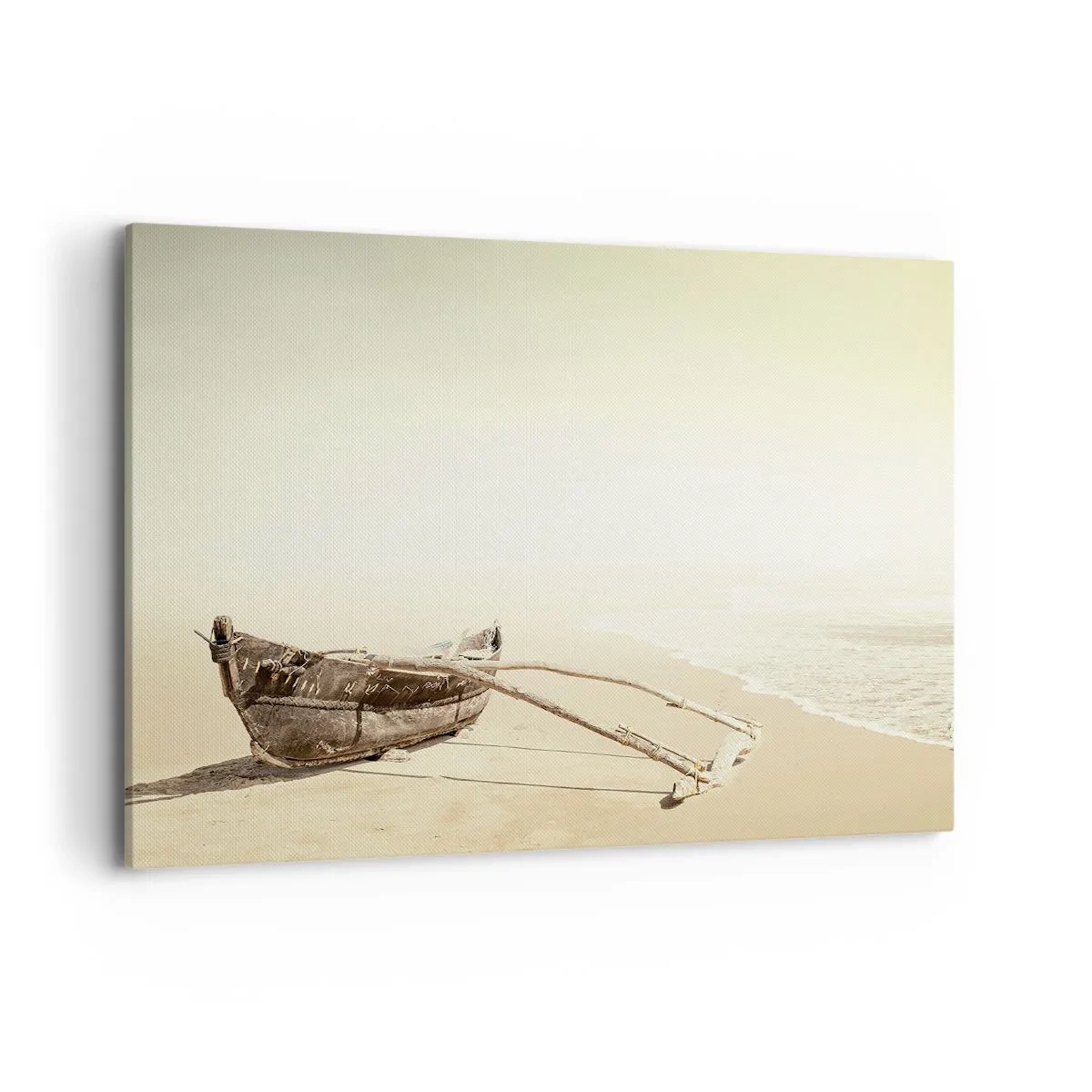 Quadro su tela - Stampe su Tela - Vecchia barca da pesca su una spiaggia sabbiosa - 100x70cm - Ricordo dei mari del sud - Decorazione murale moderna per soggiorno e camera da letto ARTTOR