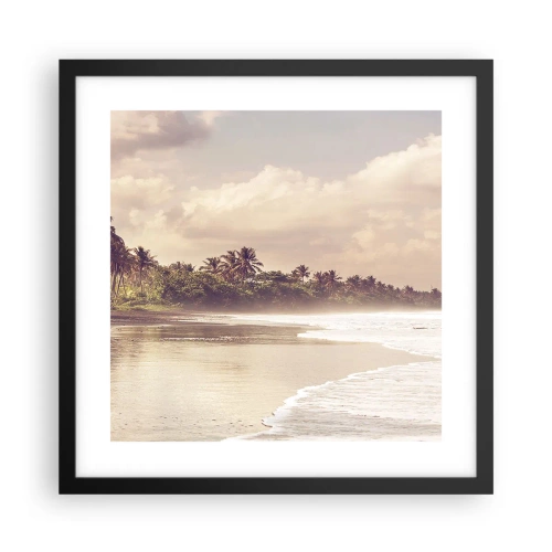 Poster in cornice nera - La carezza delle onde - 40x40 cm