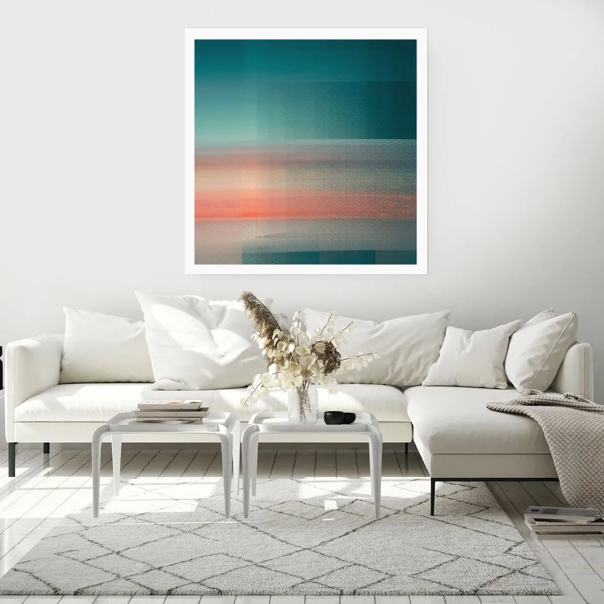 Poster - Astrazione: onde di luce - 50x50 cm