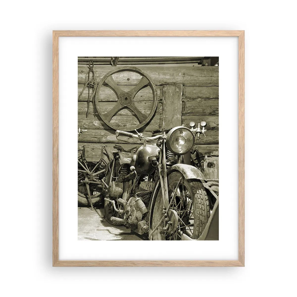 Poster in cornice rovere chiaro - Nel capanno di zio Alfredo - 40x50 cm