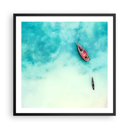 Poster in cornice nera - Nelle spiagge di Zanzibar, quando c'è troppa acqua... - 60x60 cm
