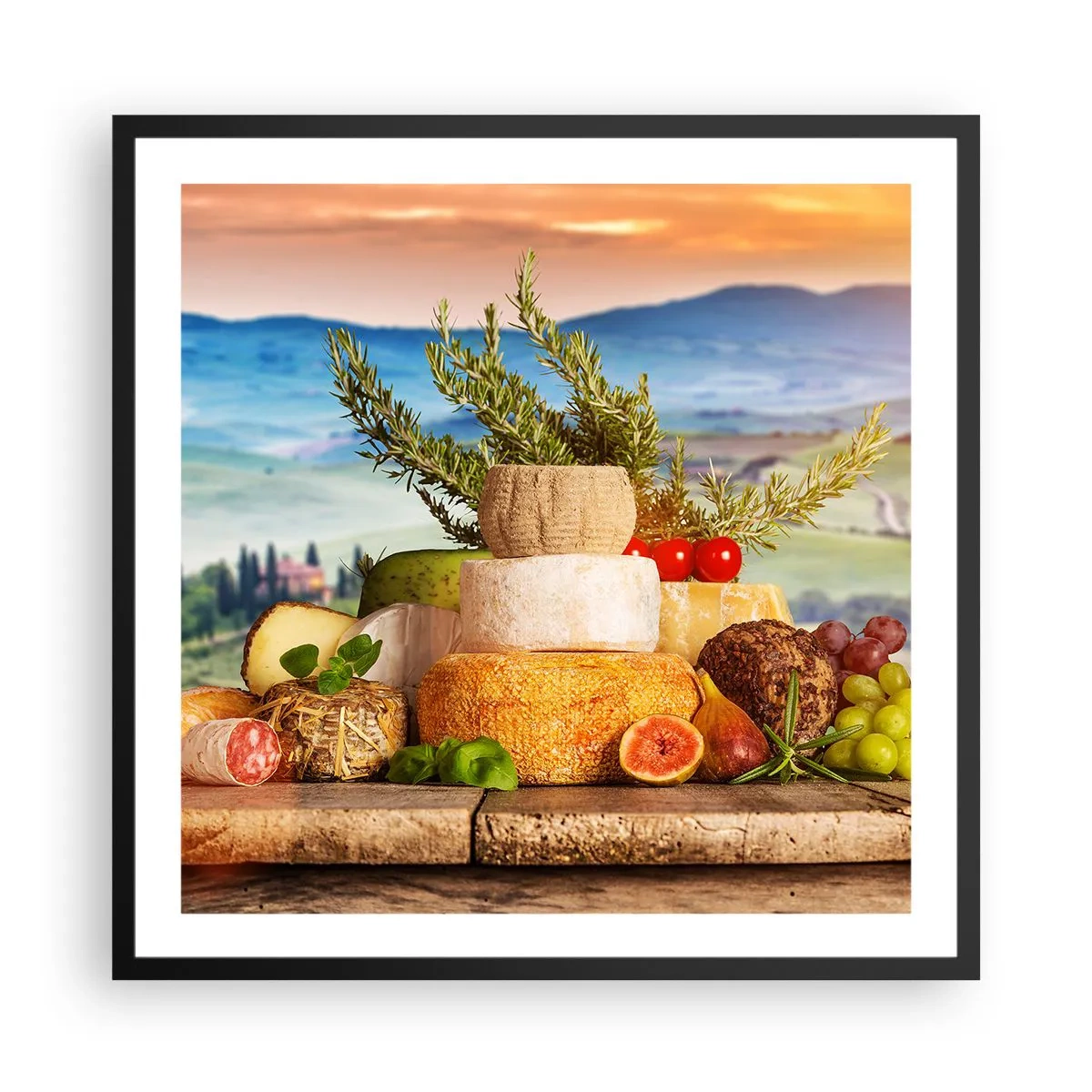 Poster in cornice nera - La gioia italiana della vita - 60x60 cm