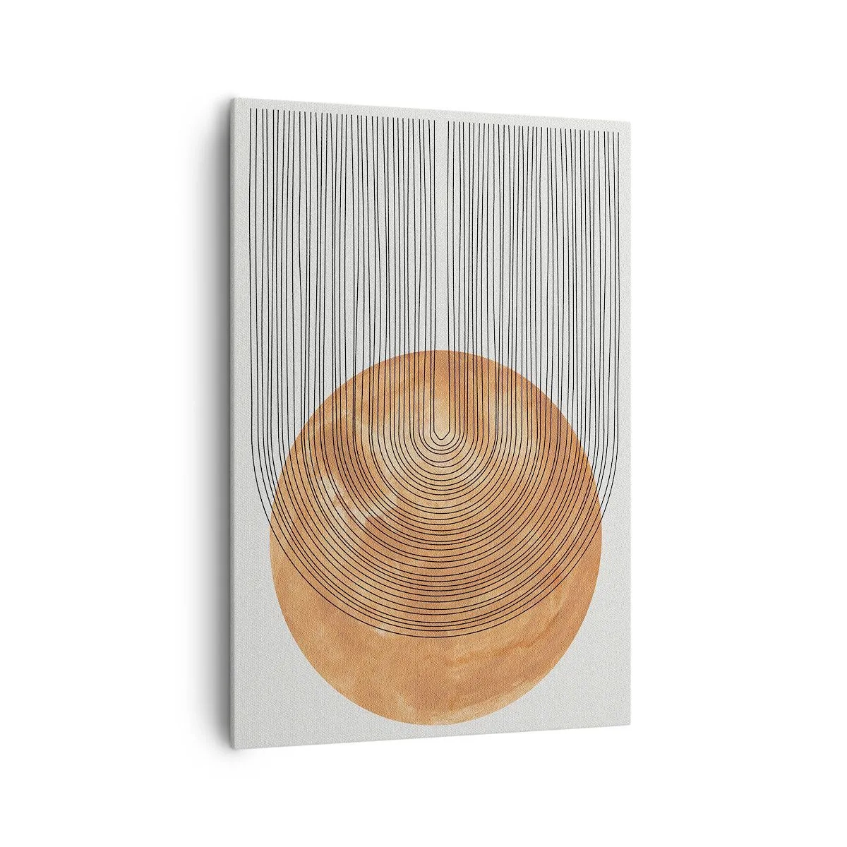 Quadro su tela - Stampe su Tela - Composizione geometrica con cerchi e linee dai colori caldi. - 70x100cm - Composizione solare - Decorazione murale moderna per soggiorno e camera da letto ARTTOR