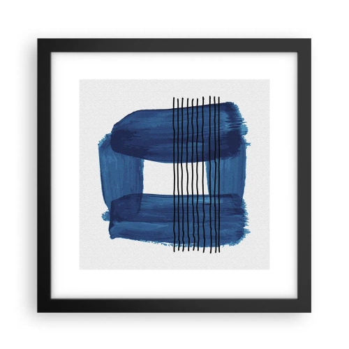 Poster in cornice nera - Composizione blu e nera - 30x30 cm