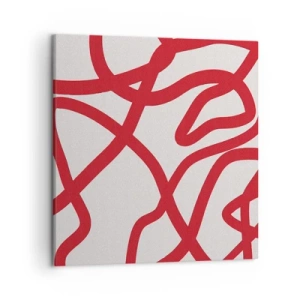 Quadro su tela - Stampe su Tela - Rosso su bianco - 50x50 cm