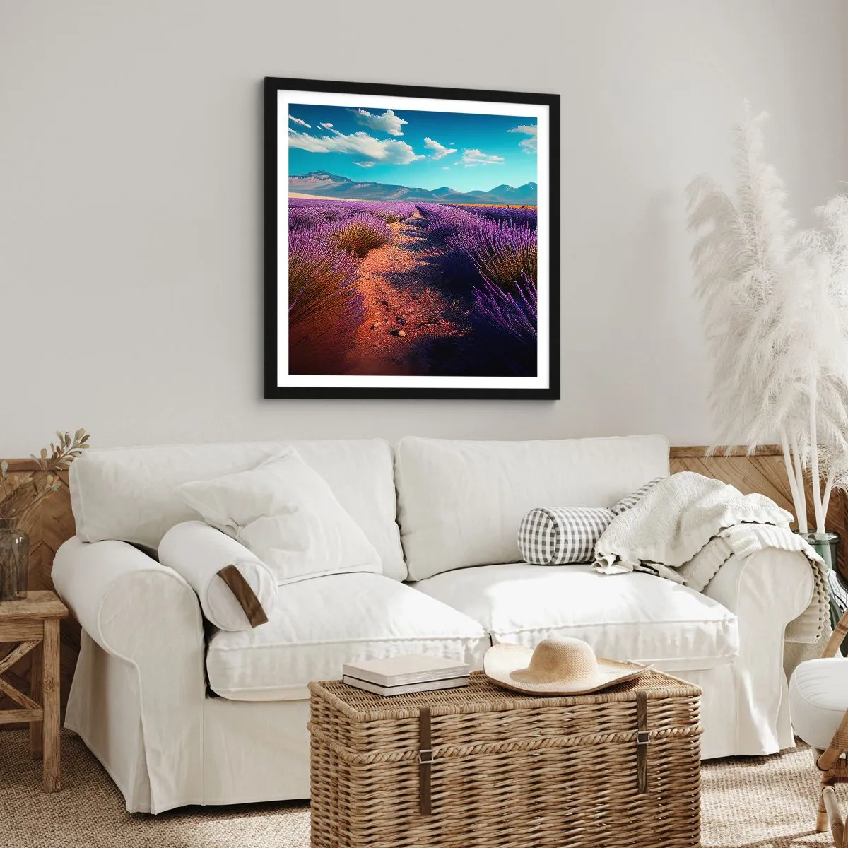 Poster in cornice nera - Campi profumati - 30x30 cm