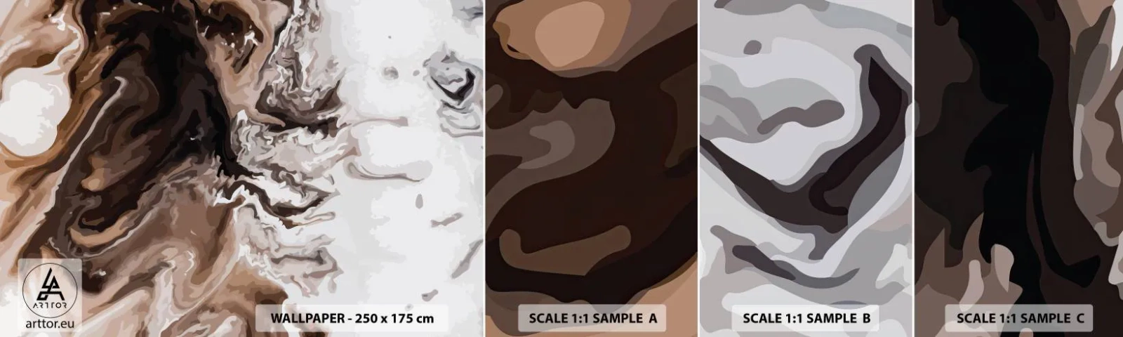 Campione di Fotomurale Adesivo Deluxe Sticker - Contrasto di colori - Astrazione, Pezzo, Modello moderno - 100x30 cm