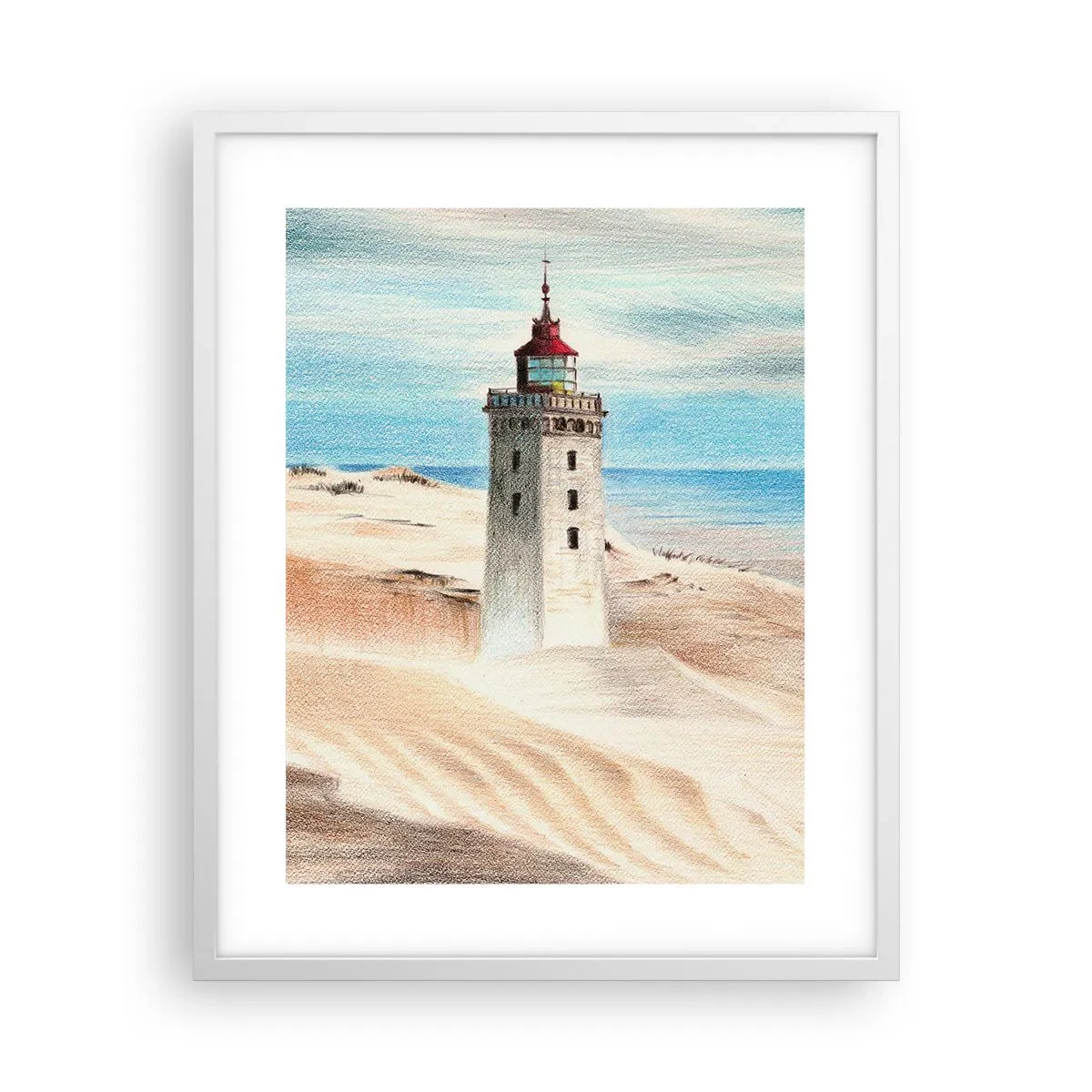 Poster in cornice bianca - Sempre guardando il mare - 40x50 cm