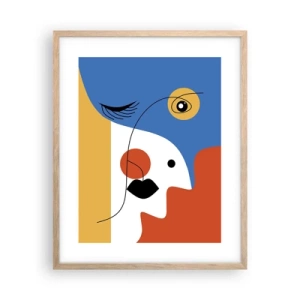 Poster in cornice rovere chiaro - Ritratto decostruito - 40x50 cm