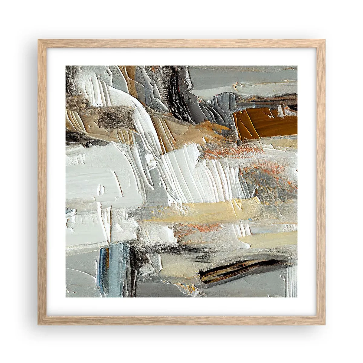 Poster in cornice rovere chiaro - Strati colorati - 50x50 cm