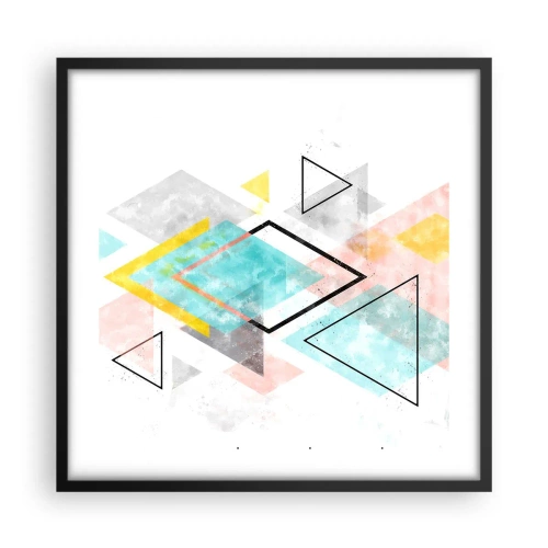 Poster in cornice nera - Gioco geometrico - 50x50 cm