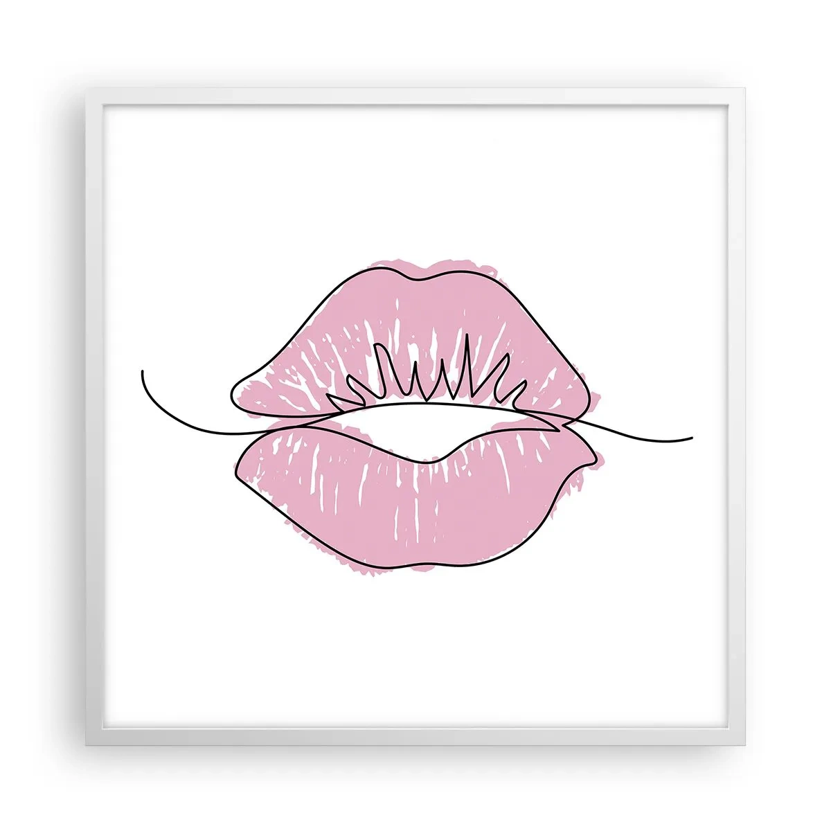 Poster in cornice bianca - Pronti al bacio? - 60x60 cm