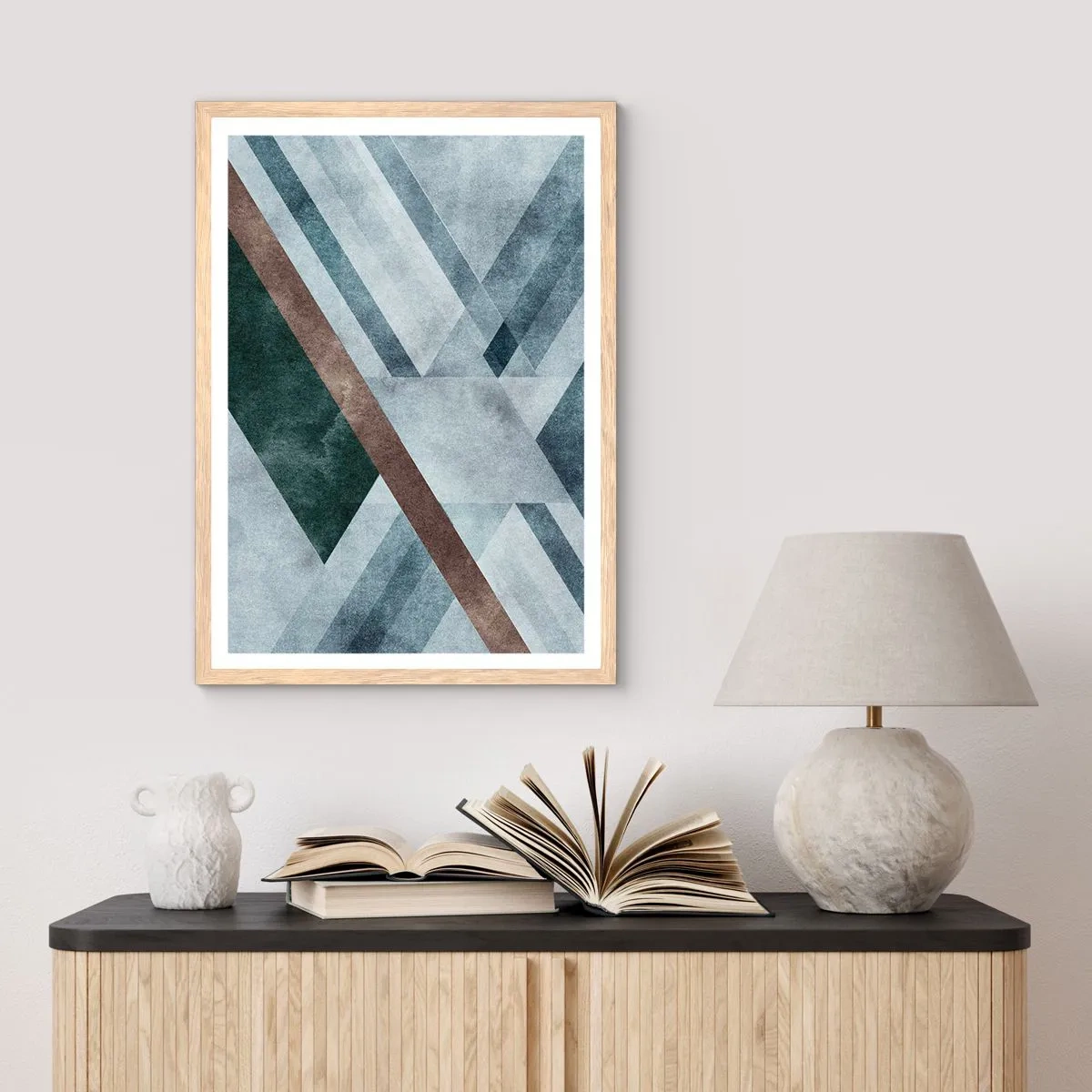 Poster in cornice rovere chiaro - La ricercata eleganza della geometria - 30x40 cm