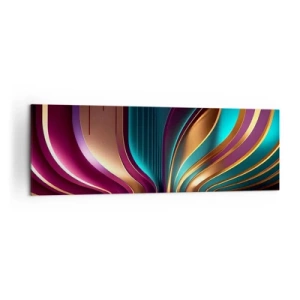 Quadro su tela - Stampe su Tela - Astrazione futuristica con colori intensi e curve - 160x50cm - Architettura di luce - Decorazione murale moderna per soggiorno e camera da letto ARTTOR